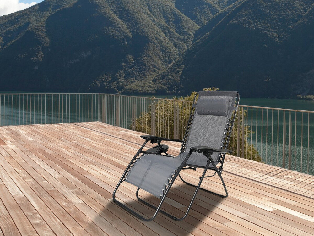 Silla de jardín relajante Sintra Zero Gravity - Gris