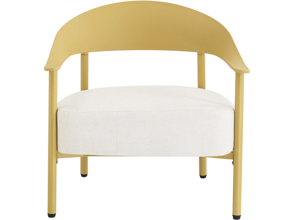 Lote de 2 sillones de jardín "Céora" de plástico y metal - Amarillo