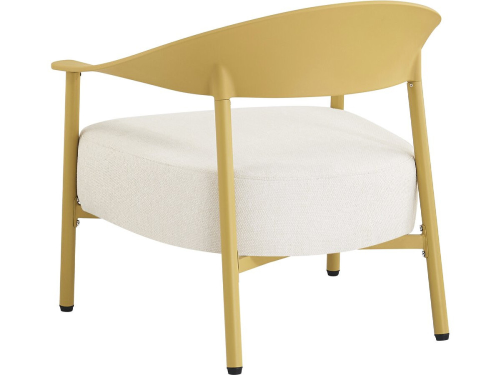 Lote de 2 sillones de jardín "Céora" de plástico y metal - Amarillo
