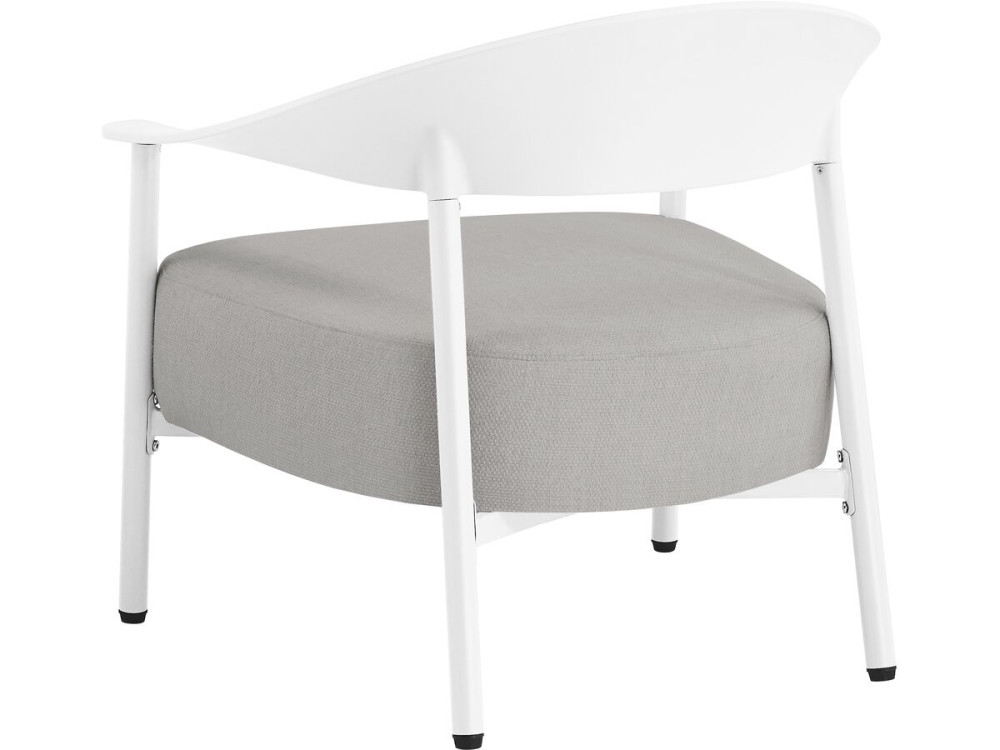 Lote de 2 sillones de jardín "Céora" de plástico y metal - Blanco