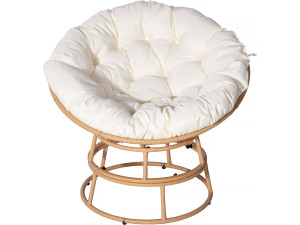 Papasan sillón de interior/exterior loveuse estilo "Bali" - Ø91cm - Beige