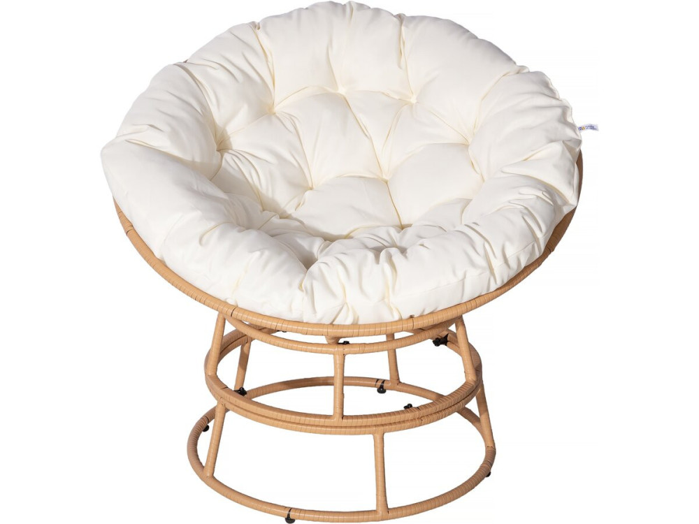 Papasan sillón de interior/exterior loveuse estilo "Bali" - Ø91cm - Beige