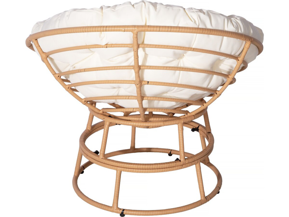 Papasan sillón de interior/exterior loveuse estilo "Bali" - Ø91cm - Beige