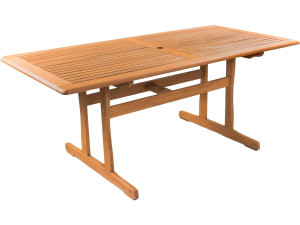 Mesa de jardín "Osaka" - 180 x 90 cm - madera natural