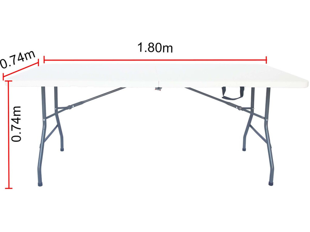 Mesa de jardín plegable "Foldy" - 180 x 74 x 74 cm - Blanca