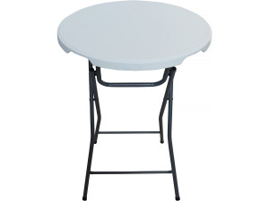 Mesa alta pliante en plástico Ø 80 cm "Lili" - blanco