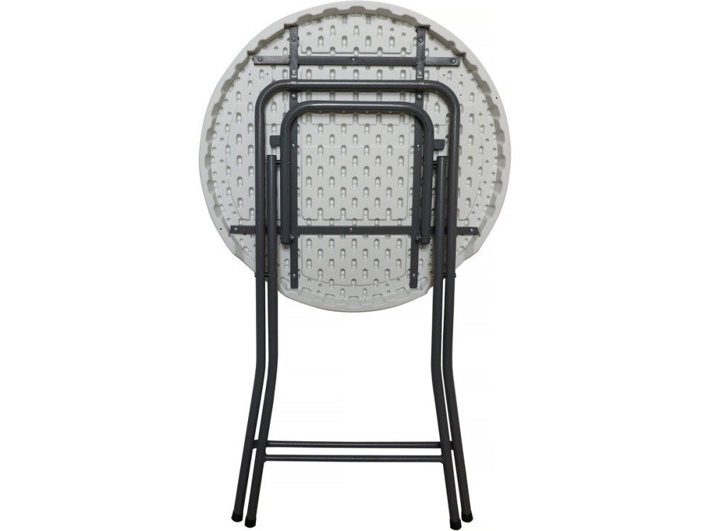 Mesa alta pliante en plástico Ø 80 cm "Lili" - blanco
