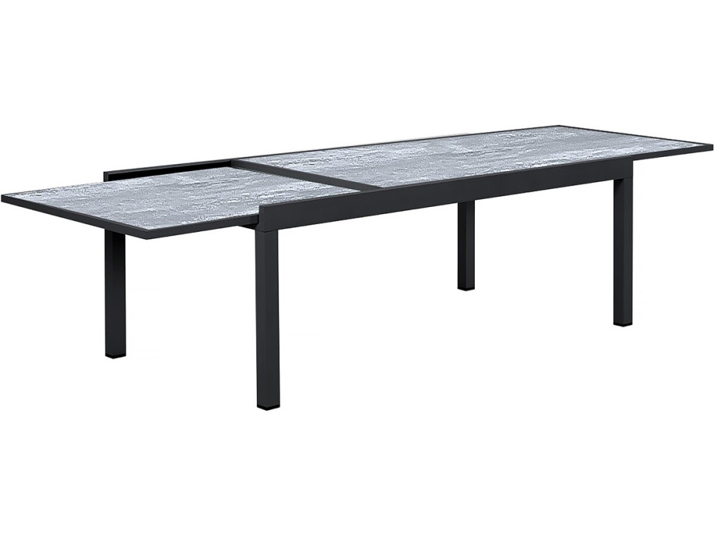 Mesa de jardín extensible de aluminio "Lagos" - 200/320 x 105 x 76 cm - Gris