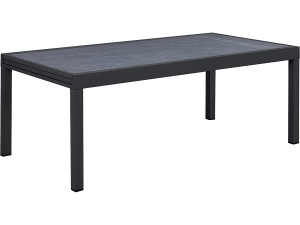Mesa de jardín extensible de aluminio "Lagos" - 200/320 x 105 x 76 cm - Negra