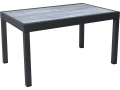 Mesa de jardín extensible de aluminio "Lagos" - 200/320 x 105 x 76 cm - Negra - Gris