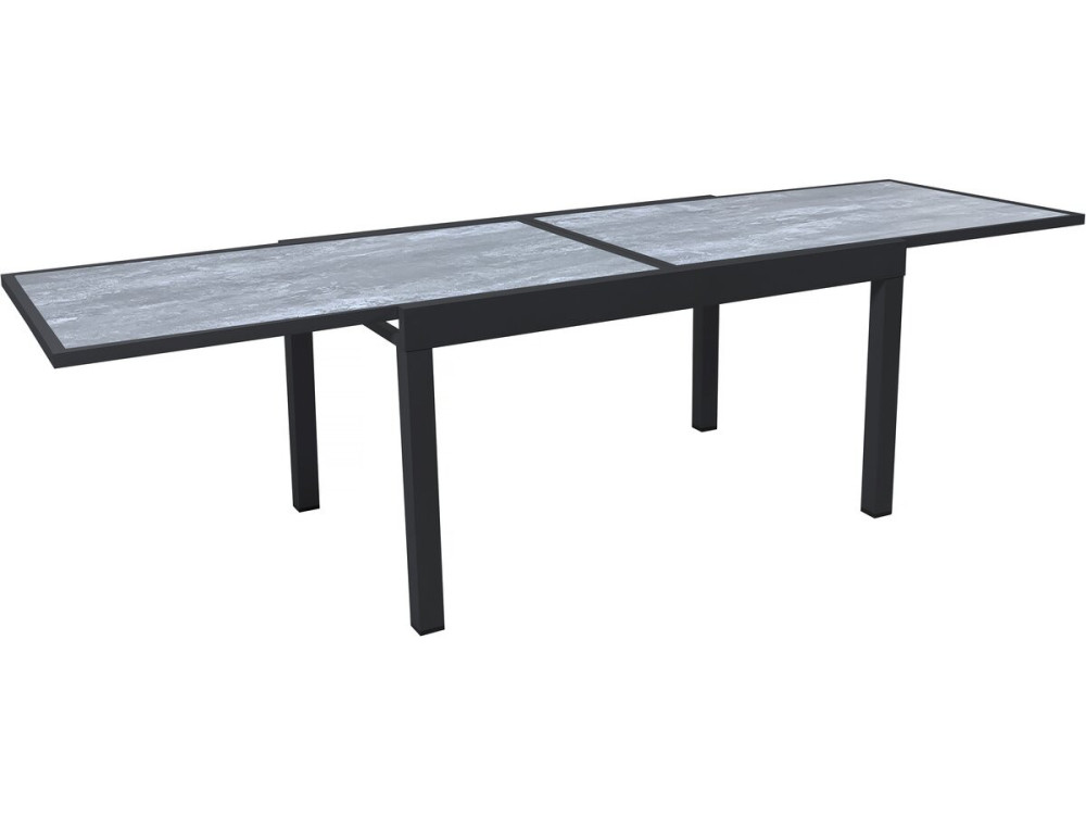 Mesa de jardín de aluminio extensible "Lagos" - 140/280 x 90 x 76 cm - Gris