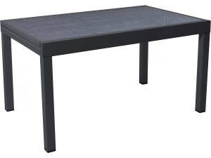 Mesa de jardín de aluminio extensible "Lagos" - 140/280 x 90 x 76 cm - Negro