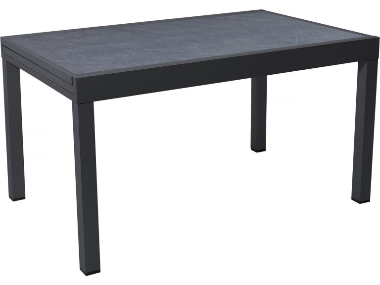 Mesa de jardín de aluminio extensible "Lagos" - 140/280 x 90 x 76 cm - Negro