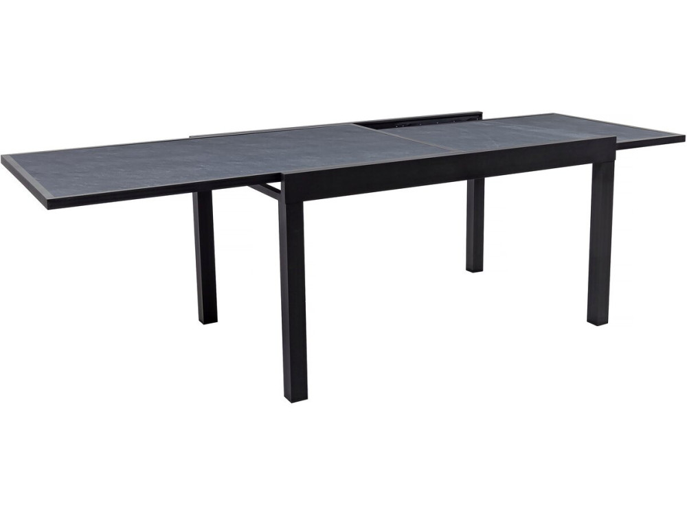 Mesa de jardín de aluminio extensible "Lagos" - 140/280 x 90 x 76 cm - Negro