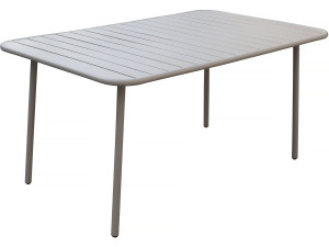 Mesa de jardín metálica "Bilbao" - 150 x 90 x 71 cm - Color topo