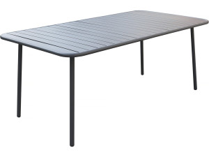 Mesa de jardín metálica "Bilbao" - 180 x 90 x 71 cm - Gris