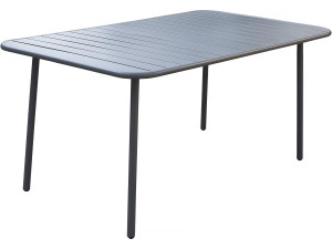 Mesa de jardín metálica "Bilbao" - 150 x 90 x 71 cm - Gris