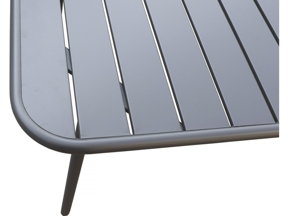 Mesa de jardín metálica "Bilbao" - 150 x 90 x 71 cm - Gris