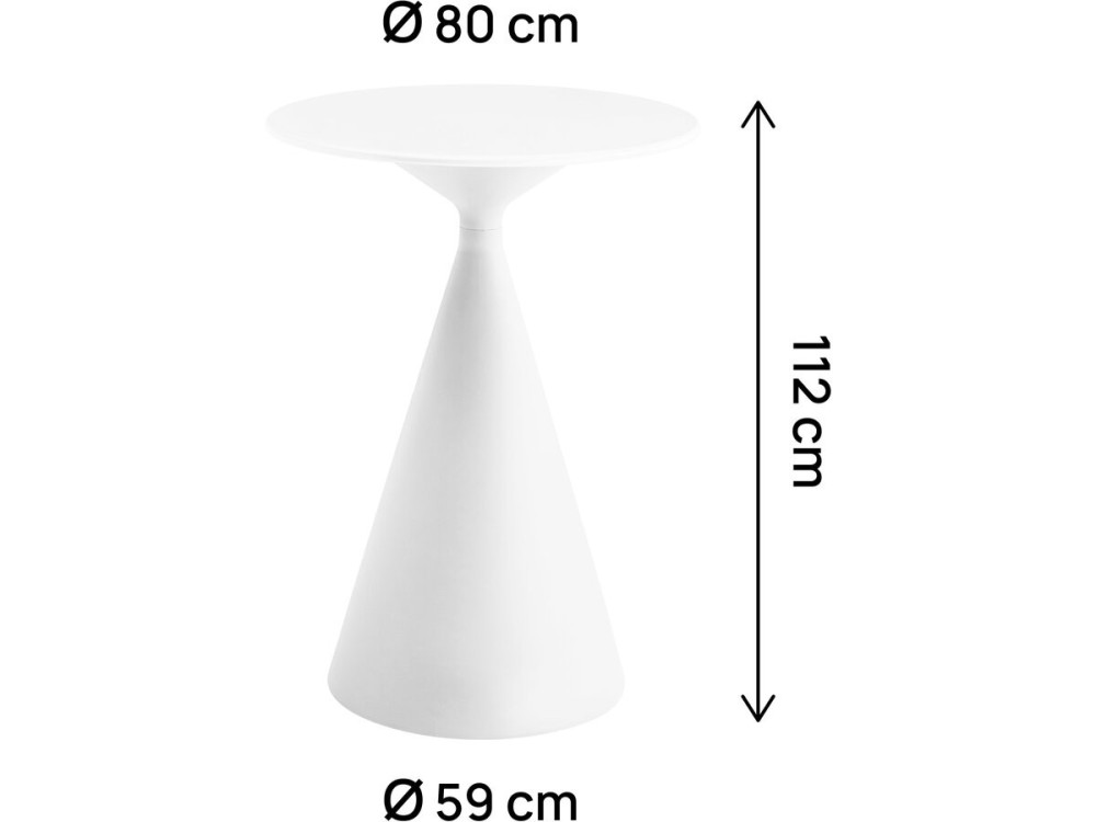 Mesa bistro de jardín ⌀80 cm "Néora" - Blanca