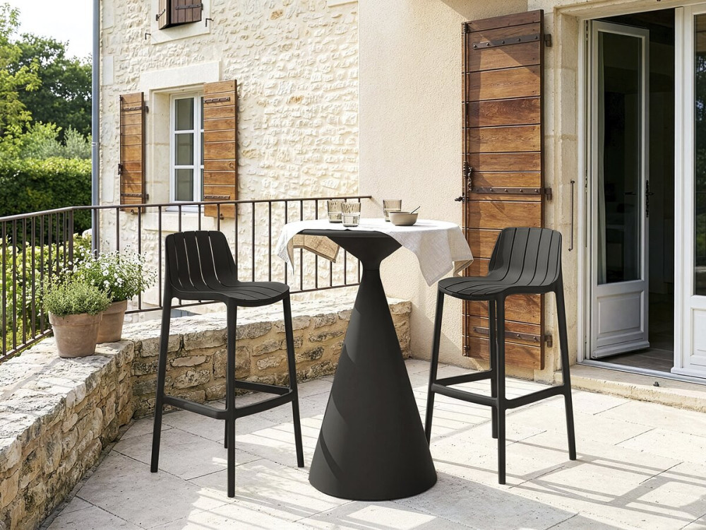 Mesa bistro de jardín ⌀80 cm "Néora" - Negra