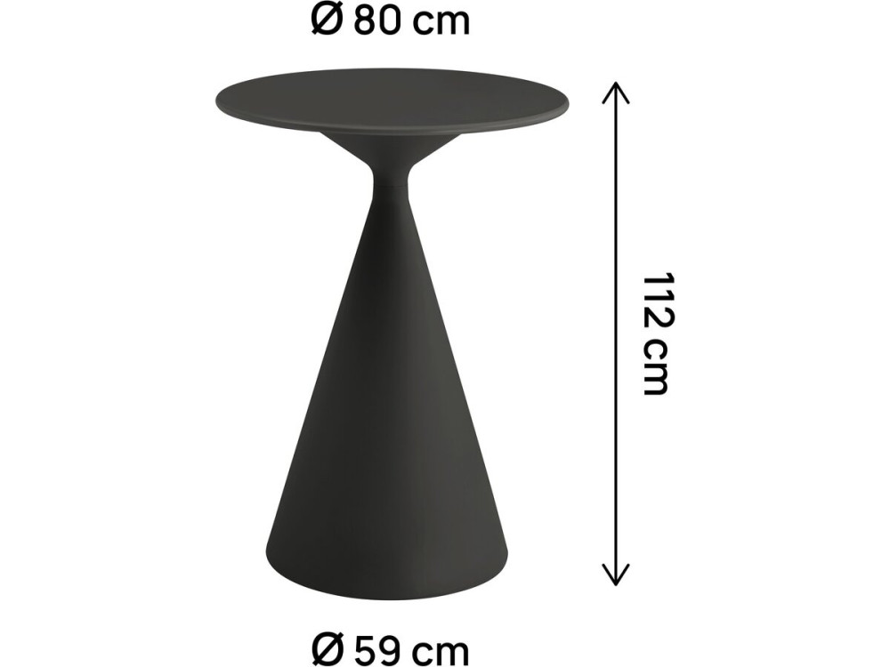 Mesa bistro de jardín ⌀80 cm "Néora" - Negra