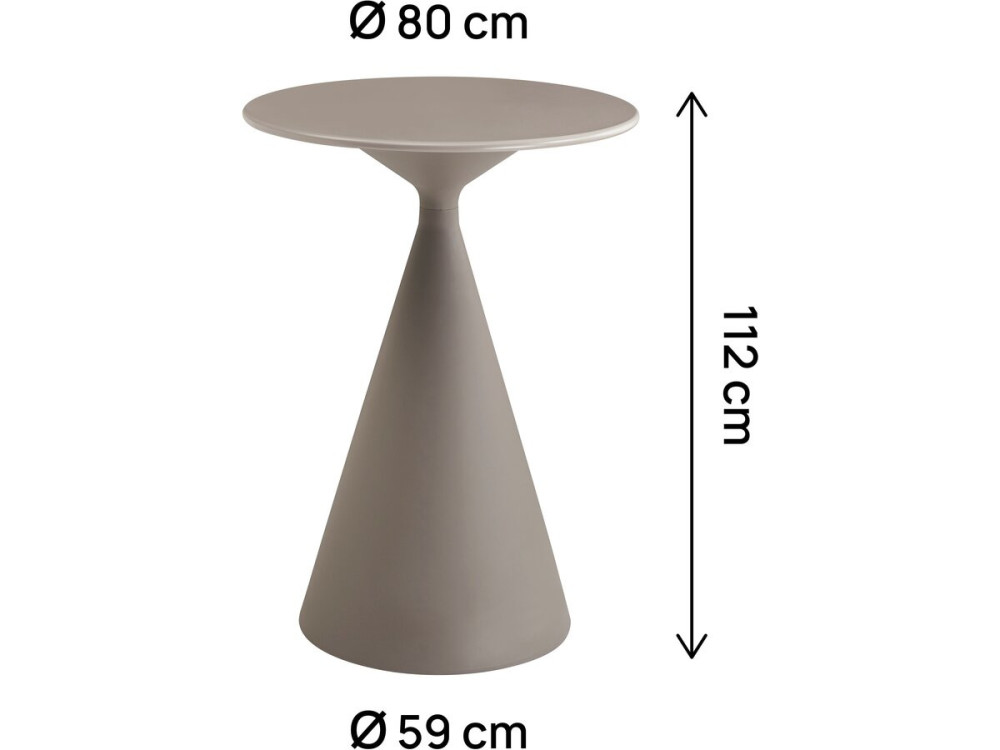 Mesa bistro de jardín ⌀80 cm "Néora" - Topo