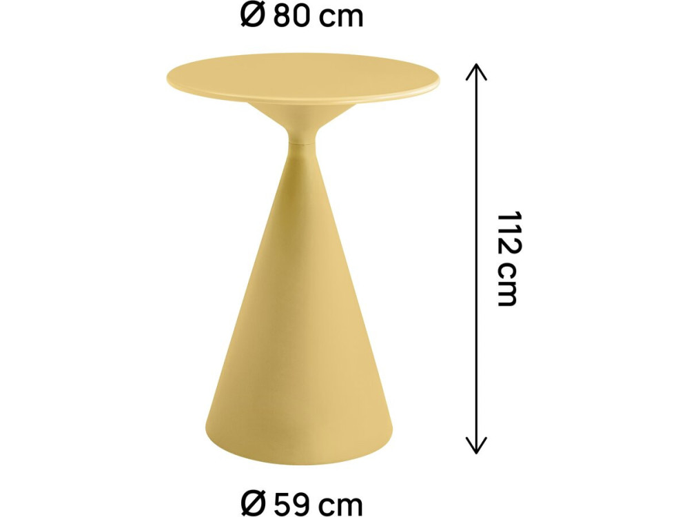 Mesa bistro de jardín ⌀80 cm "Néora" - Amarillo