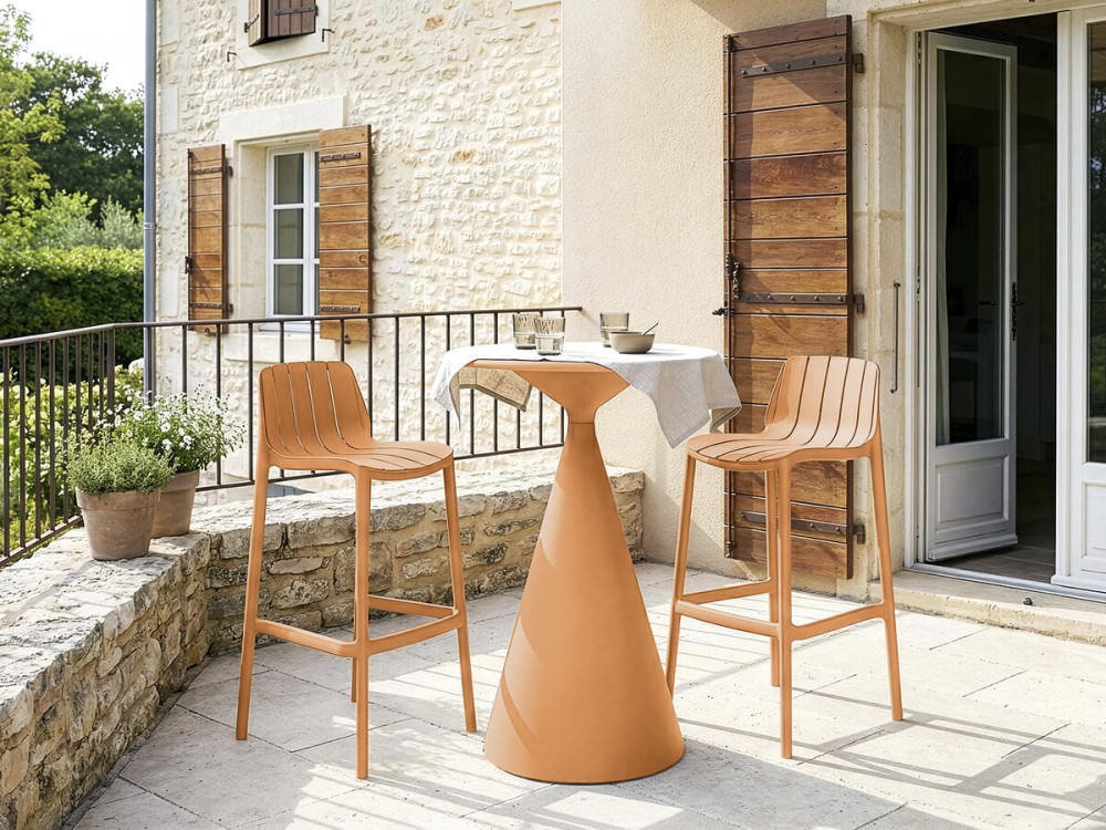 Mesa bistro de jardín ⌀80 cm "Néora" - Naranja