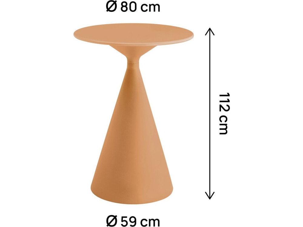Mesa bistro de jardín ⌀80 cm "Néora" - Naranja