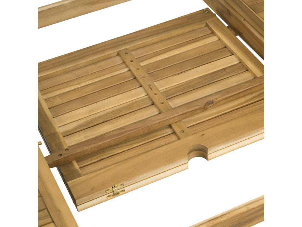 Mesa de jardín de madera extensible "Valladolid" 180/240 cm - 6 a 10 plazas - Marrón
