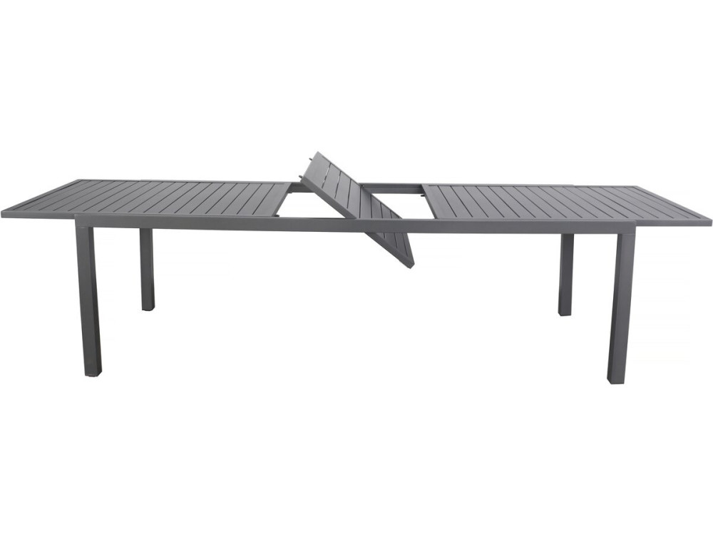 Mesa de jardín metálica extensible "Salou" - 240/300 x 100 x 75 cm - Gris