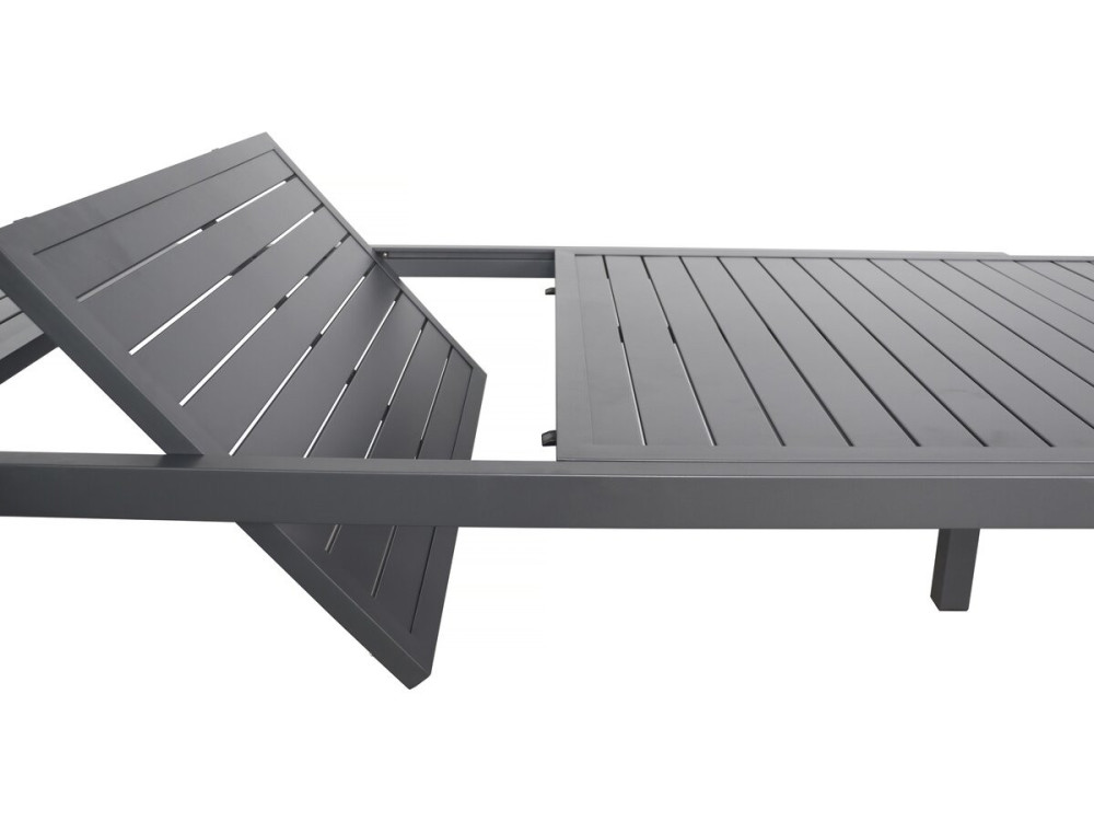 Mesa de jardín metálica extensible "Salou" - 240/300 x 100 x 75 cm - Gris