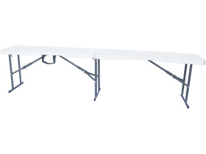 Banco de metal "Foldy" - 183 x 29 x 42 cm - Blanco