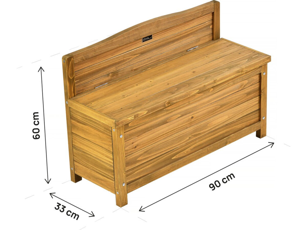 Banco de jardín de madera "Ben" - 90 x 33 x 60 cm - Marrón