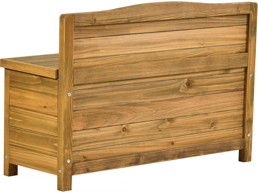 Banco de jardín de madera "Ben" - 90 x 33 x 60 cm - Marrón