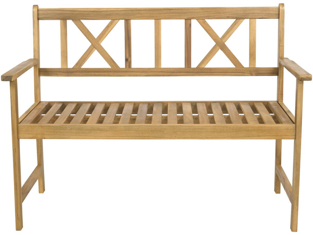 Banco de jardín de madera 120 cm "Surabaya" - 2 plazas - Marrón