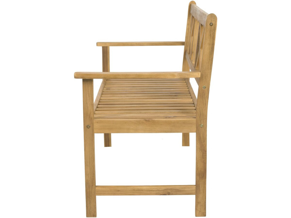 Banco de jardín de madera 120 cm "Surabaya" - 2 plazas - Marrón