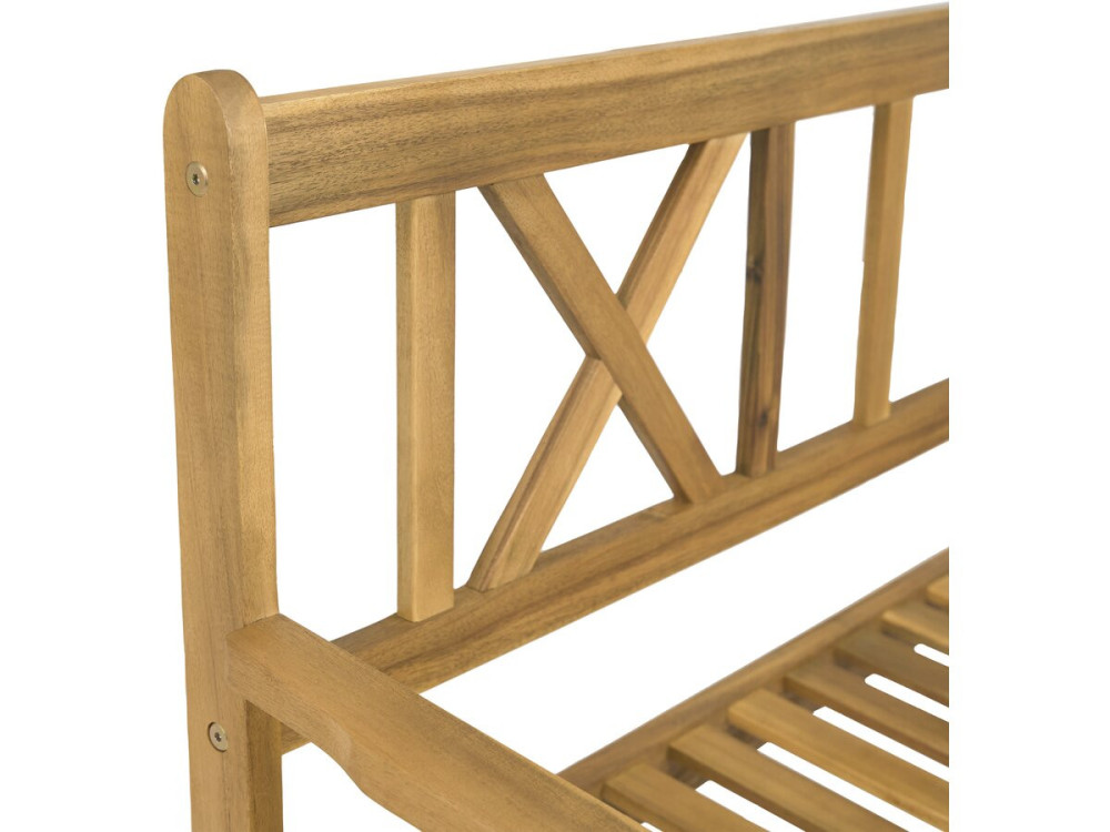 Banco de jardín de madera 120 cm "Surabaya" - 2 plazas - Marrón