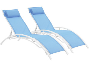 Conjunto de dos tumbonas de aluminio Beauty - "Phoenix" - Azul