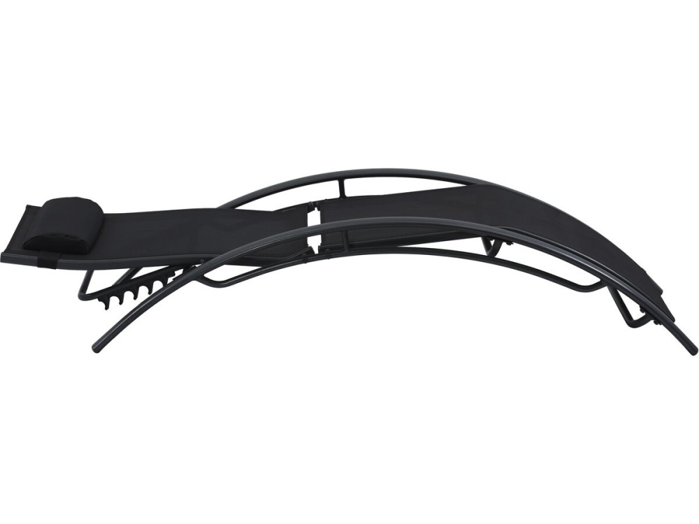 Juego de 2 tumbonas Beauty "Phoenix" de aluminio Negro