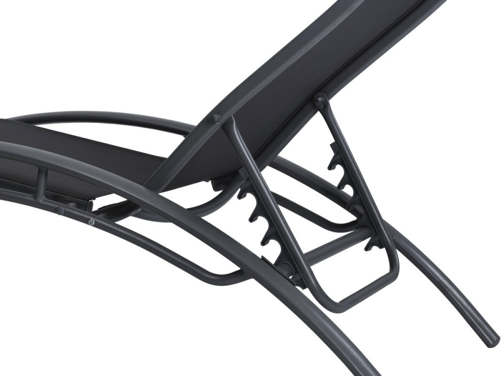 Juego de 2 tumbonas Beauty "Phoenix" de aluminio Negro