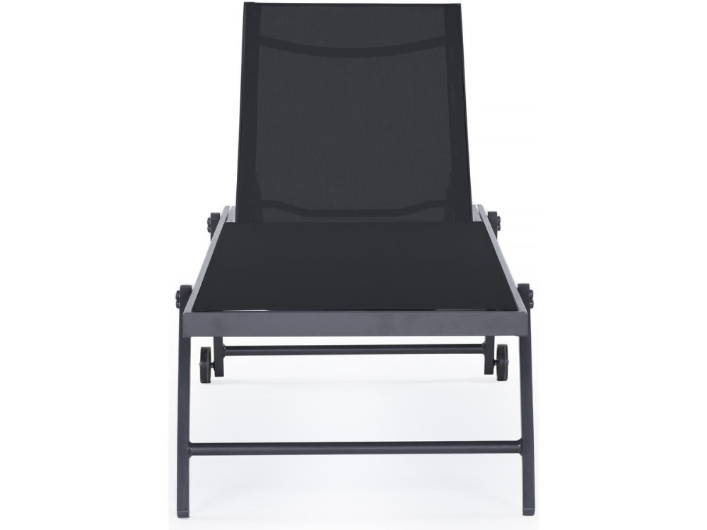Tumbonas en textileno y aluminio "Jolia"  - Phoenix  - Lote  de 2 – Negro