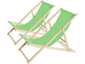 Juego de 2 tumbonas de madera "Chilena" - Amarillo - Topo
