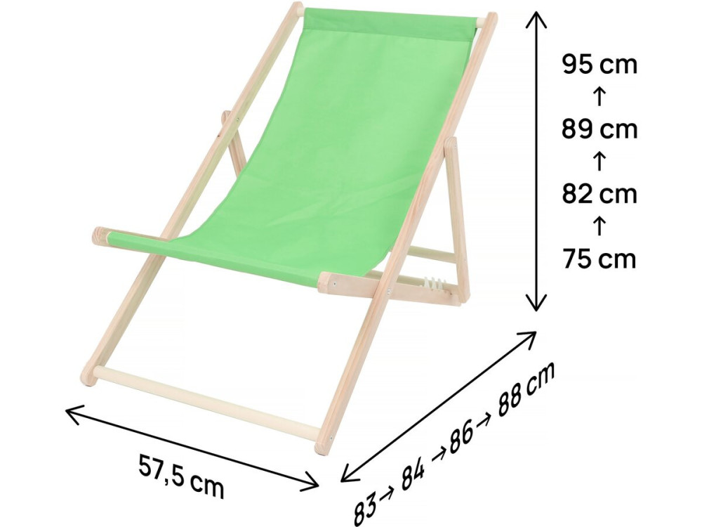 Juego de 2 tumbonas de madera "Chilienne" - Verde