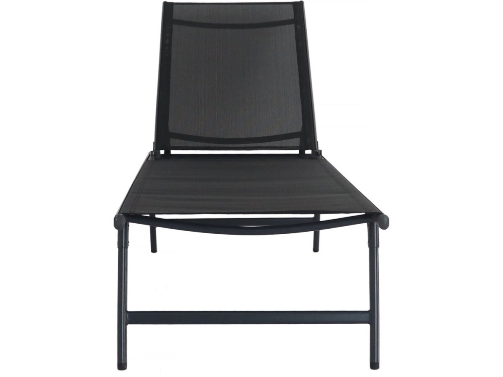 Juego de 2 tumbonas metálicas "Sublima" - 180 x 54 x 104 cm - Negro