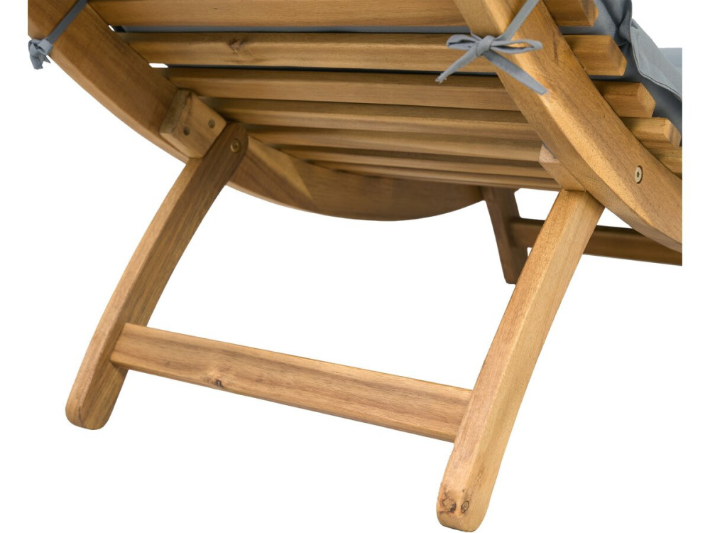Tumbona de madera "Yakarta" con cojines - Gris