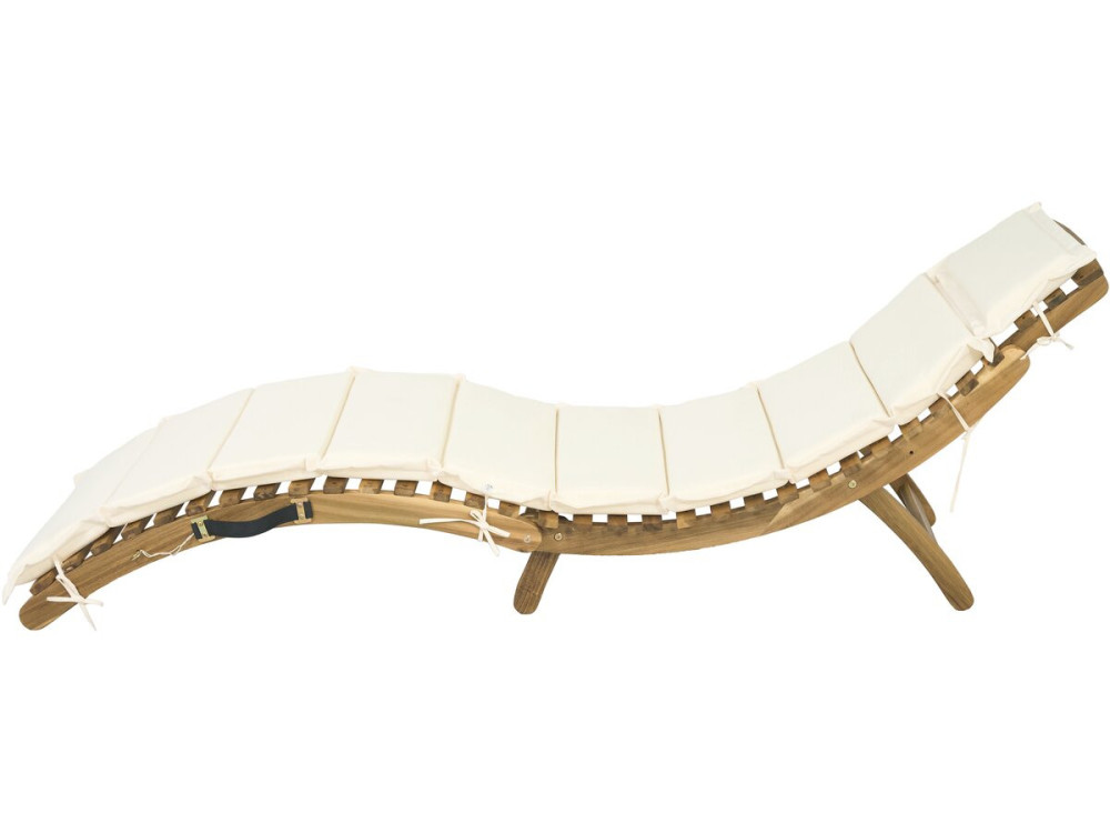 Tumbona de madera "Yakarta" con cojines - Beige