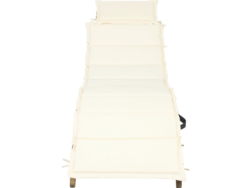 Tumbona de madera "Yakarta" con cojines - Beige