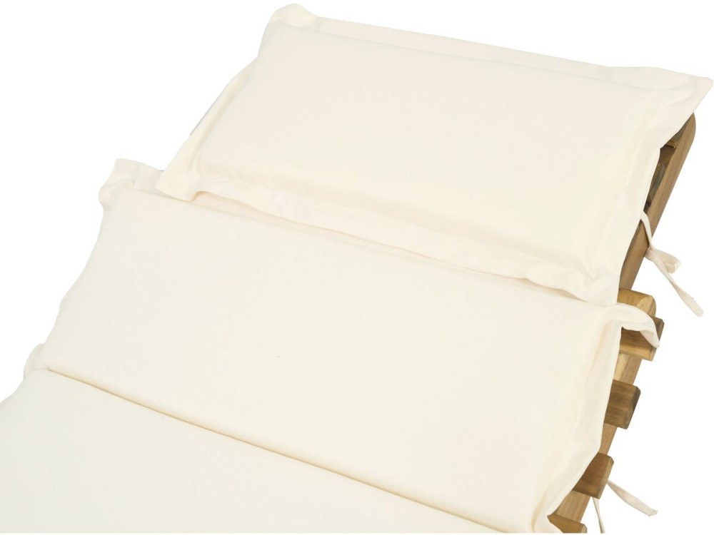 Tumbona de madera "Yakarta" con cojines - Beige