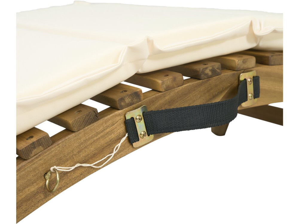 Tumbona de madera "Yakarta" con cojines - Beige
